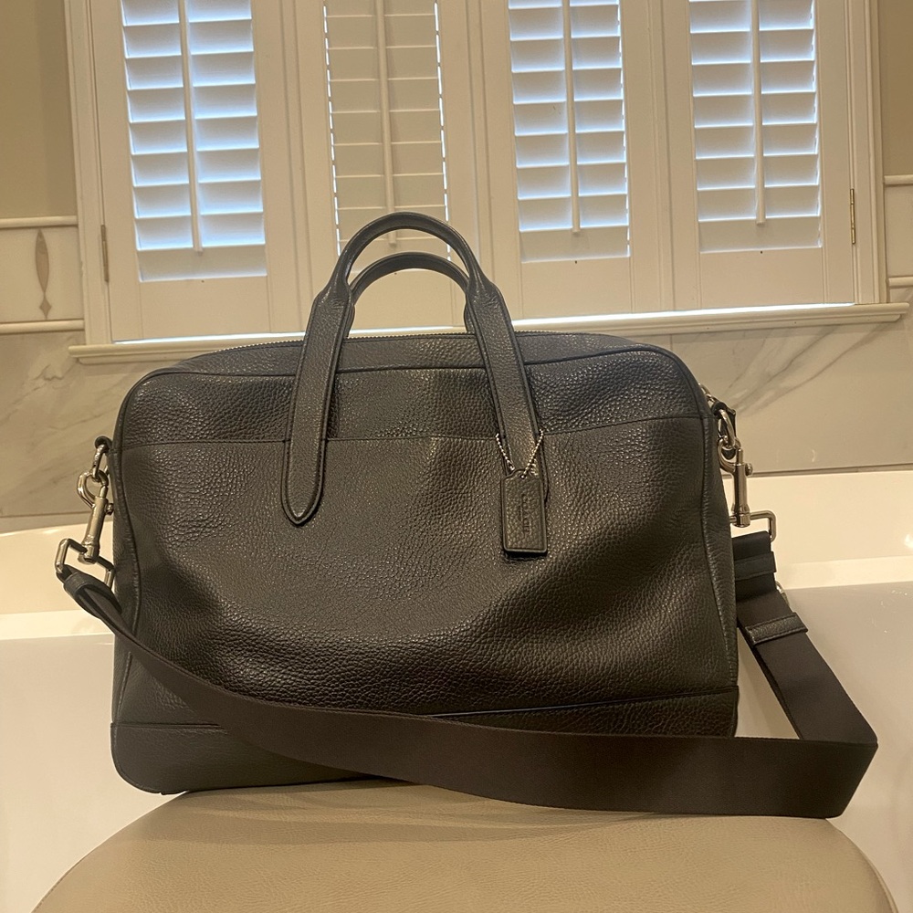 COACH UNISEX LEATHER BRIEFCASE/LAPTOP BAG ADJUSTABLE STRAP